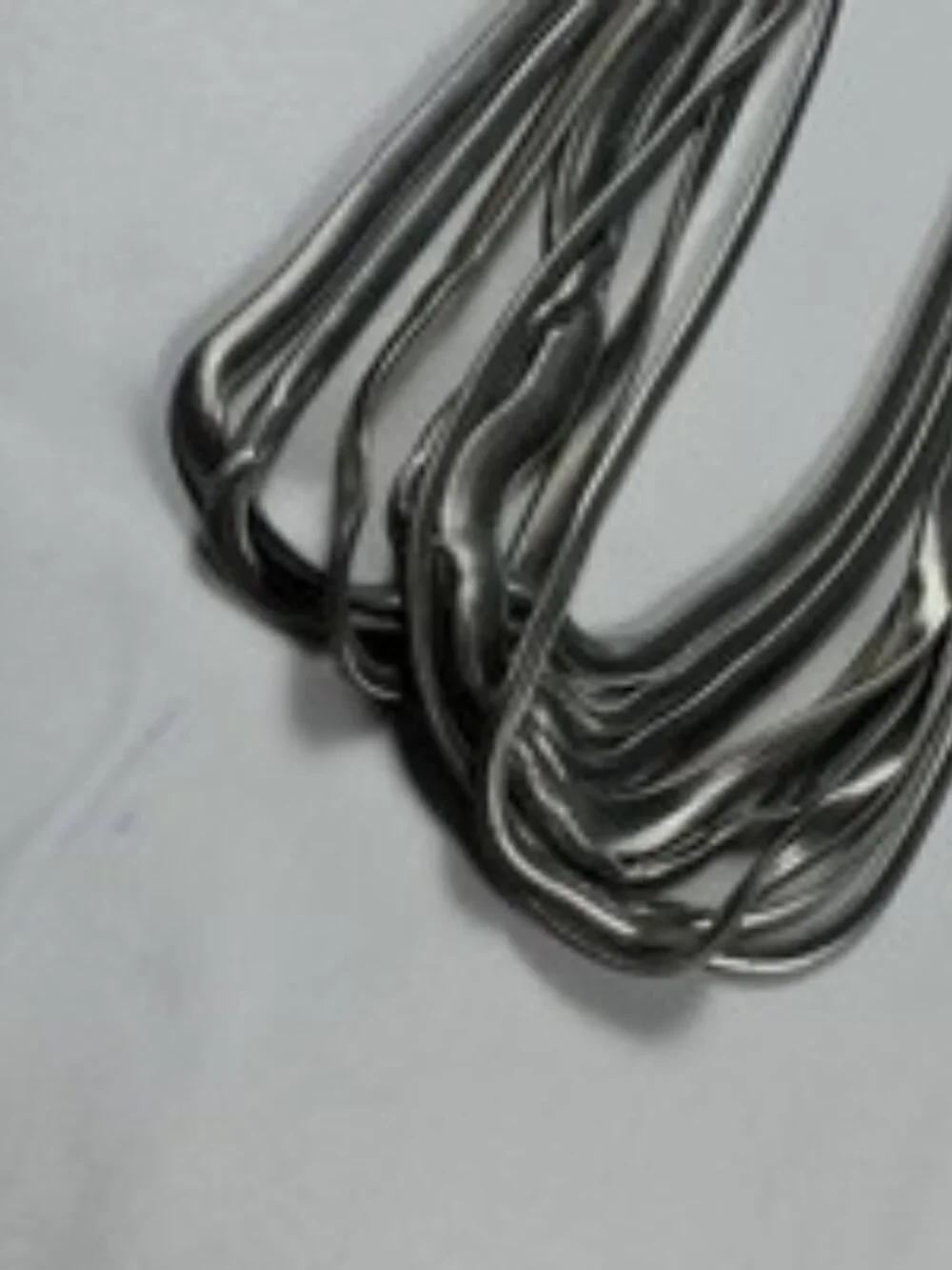 Vintage Y2K Liquid Metal Snake Chain Necklace Multi Strand Choker Silver Tone